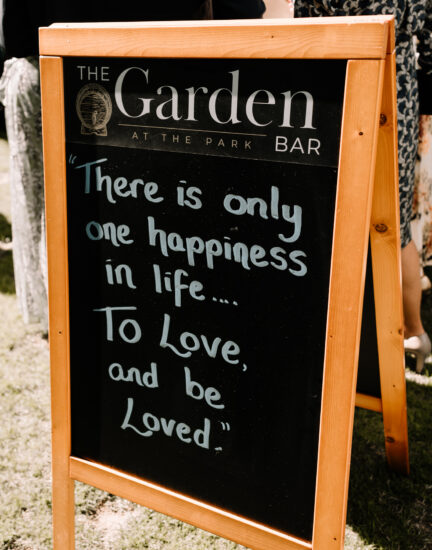 Wedding Garden Bar Sign