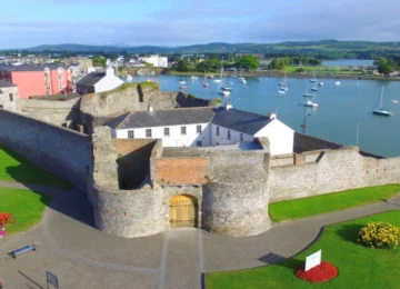 Historic coastal fortress with scenic views and nearby harbour