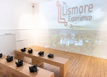 Interactive VR experience room with headsets and scenic Lismore view. Perfect for immersive hotel activities.